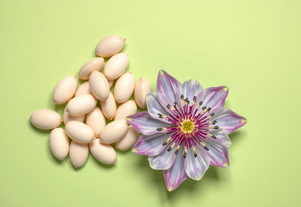 Semillas de cardo mariano y una flor de cardo